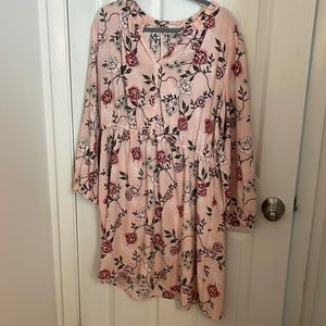LOFT Pink Floral Dress XL